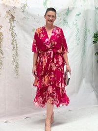 Clara Fuchsia Silk Dress