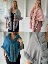 Betsy Faux Fur Evening Shawl