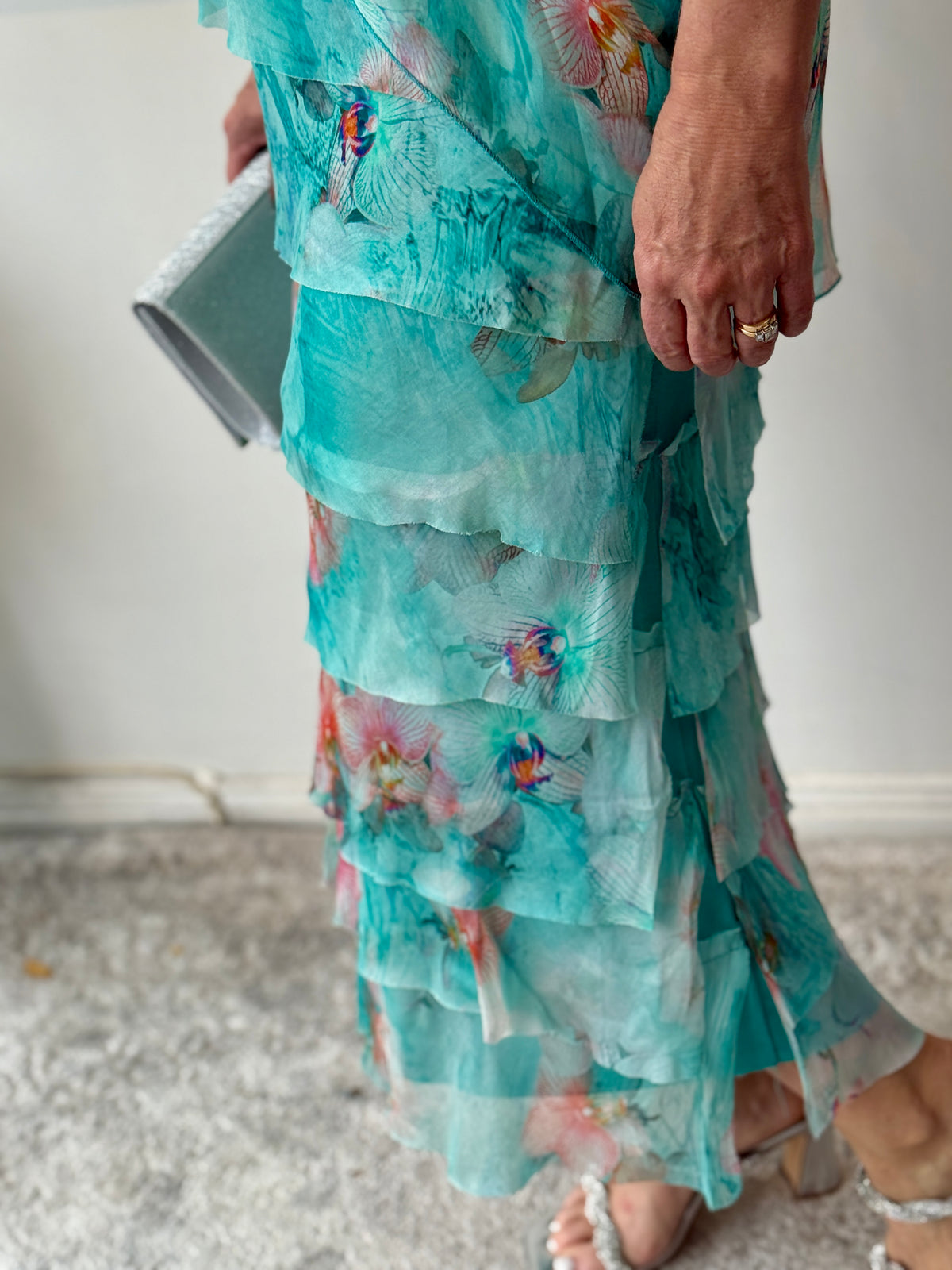 Clyde Aqua Silk Dress