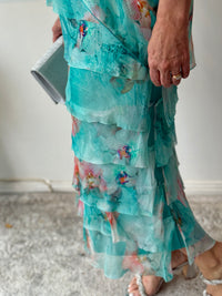 Clyde Aqua Silk Dress