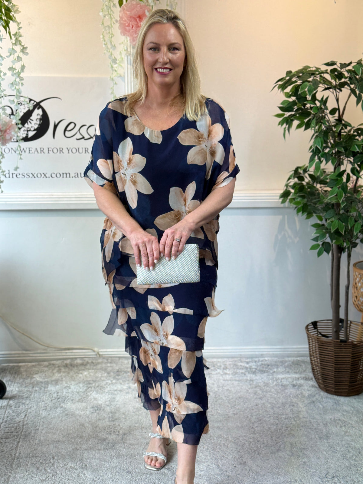 Clyde Golden Lily Silk Dress