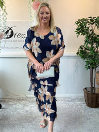 Clyde Golden Lily Silk Dress
