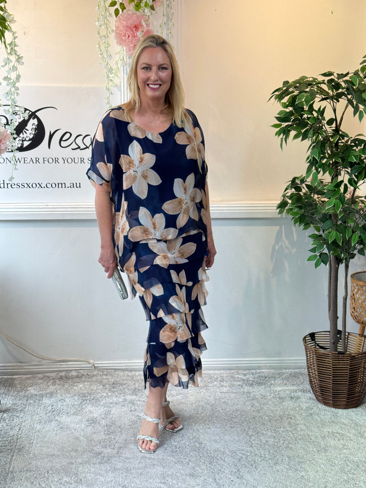 Clyde Golden Lily Silk Dress