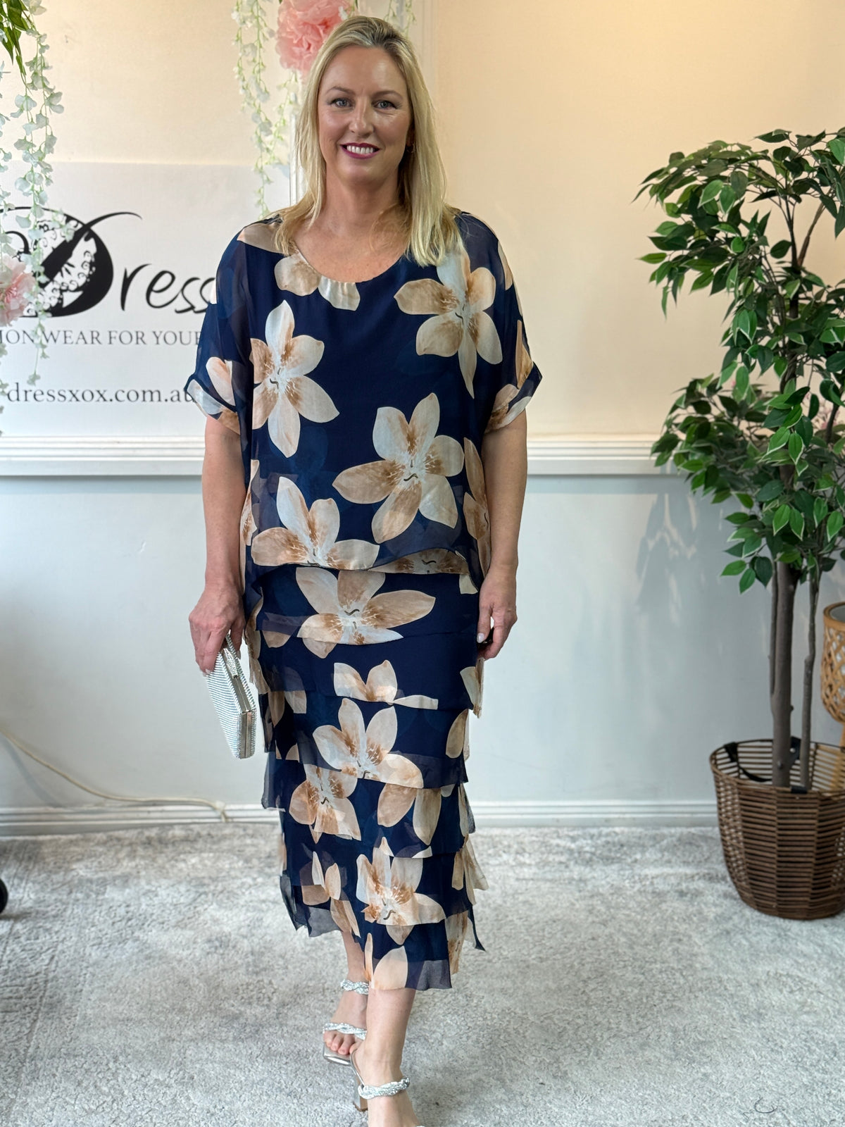 Clyde Golden Lily Silk Dress