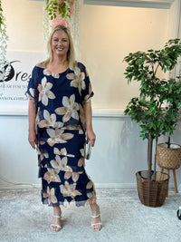Clyde Golden Lily Silk Dress