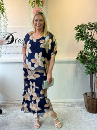 Clyde Golden Lily Silk Dress