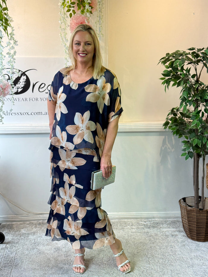 Clyde Golden Lily Silk Dress