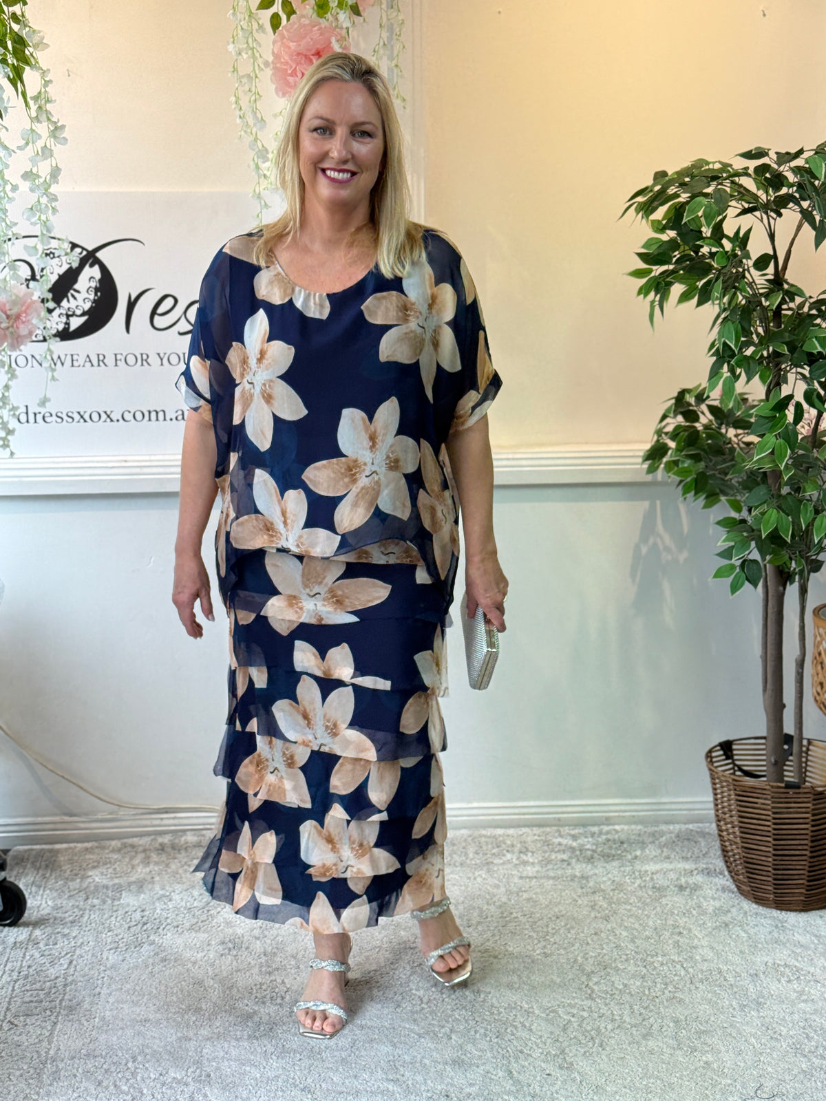 Clyde Golden Lily Silk Dress