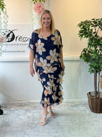 Clyde Golden Lily Silk Dress