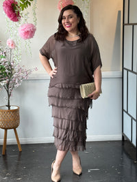 Clyde Mocha Silk Dress