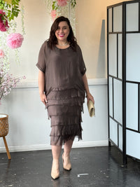 Clyde Mocha Silk Dress