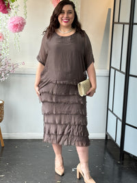 Clyde Mocha Silk Dress