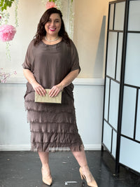 Clyde Mocha Silk Dress
