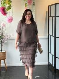 Clyde Mocha Silk Dress