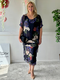 Clyde Petal Bloom Silk Dress