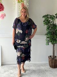 Clyde Petal Bloom Silk Dress