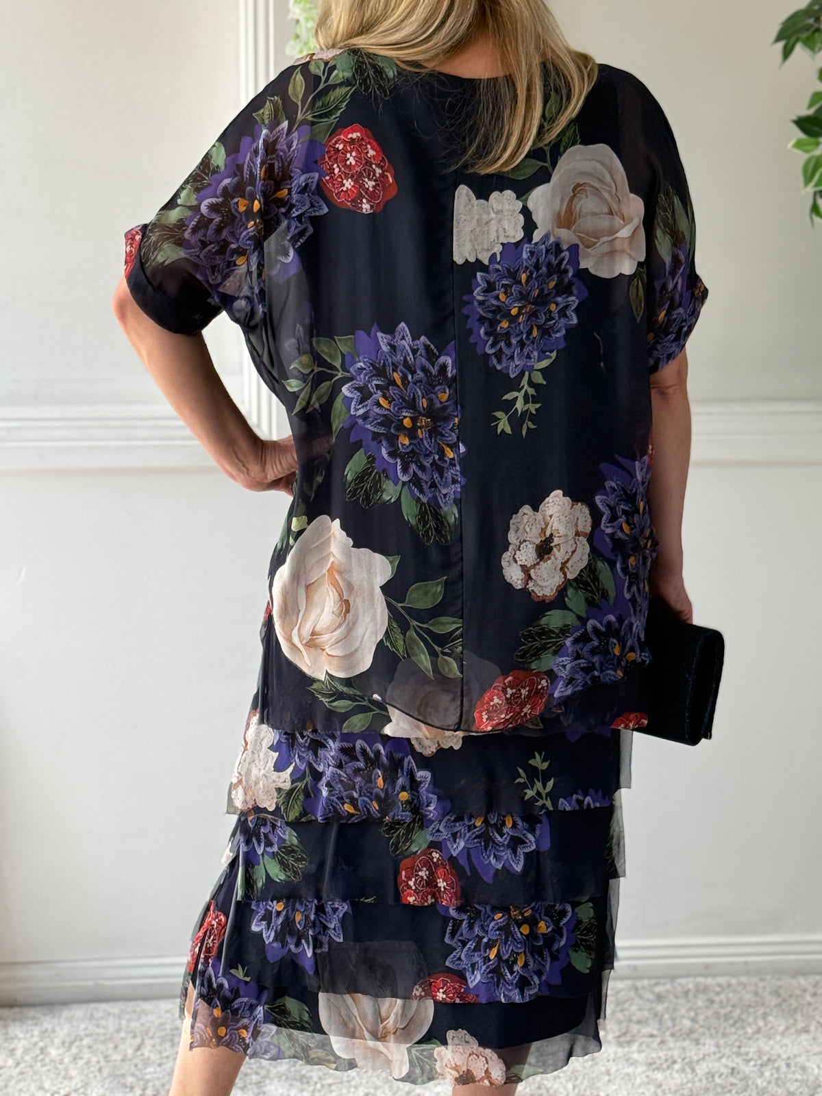 Clyde Petal Bloom Silk Dress