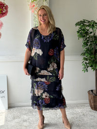 Clyde Petal Bloom Silk Dress