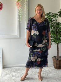 Clyde Petal Bloom Silk Dress