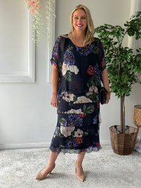 Clyde Petal Bloom Silk Dress