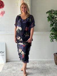 Clyde Petal Bloom Silk Dress