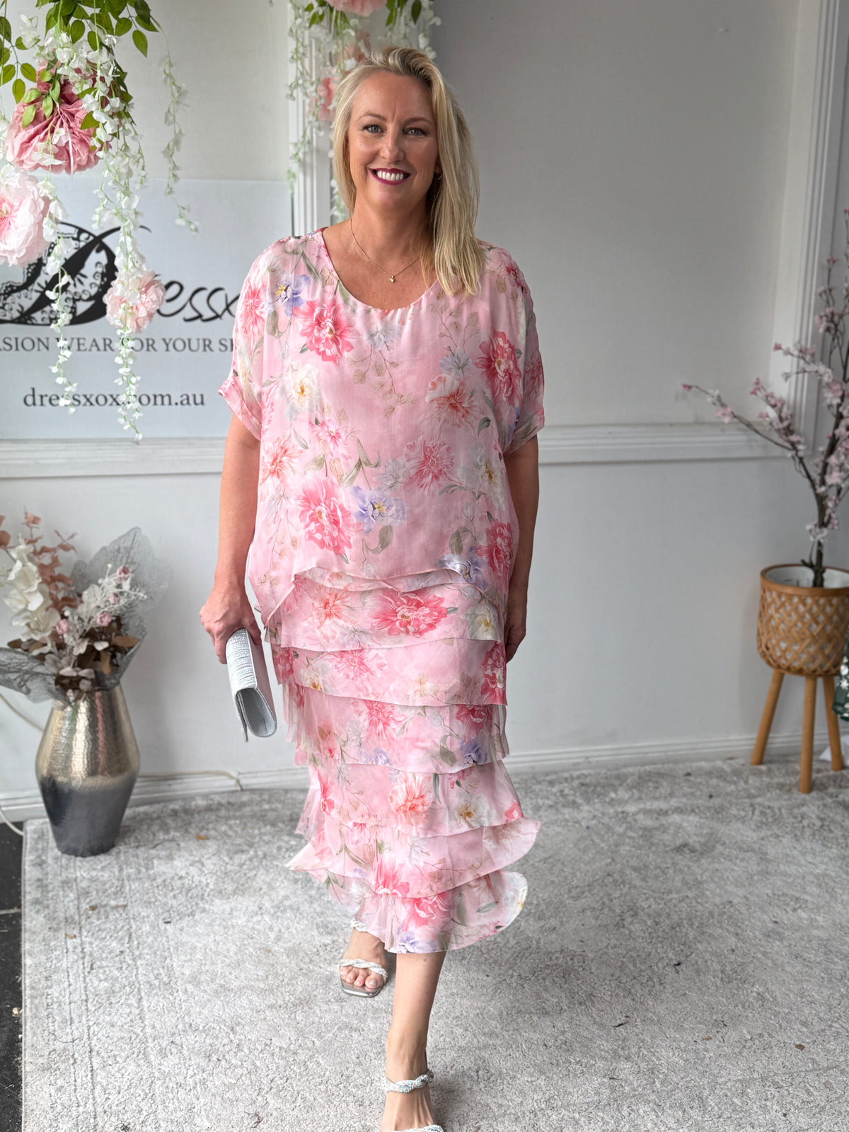 Clyde Pink Silk Dress