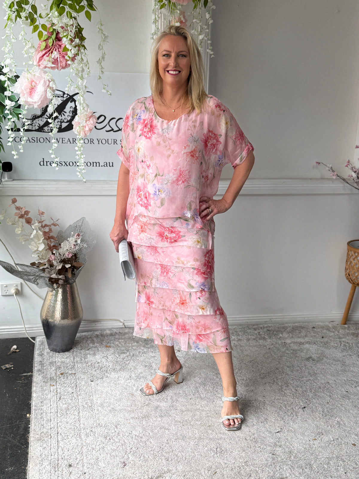Clyde Pink Silk Dress