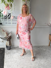 Clyde Pink Silk Dress