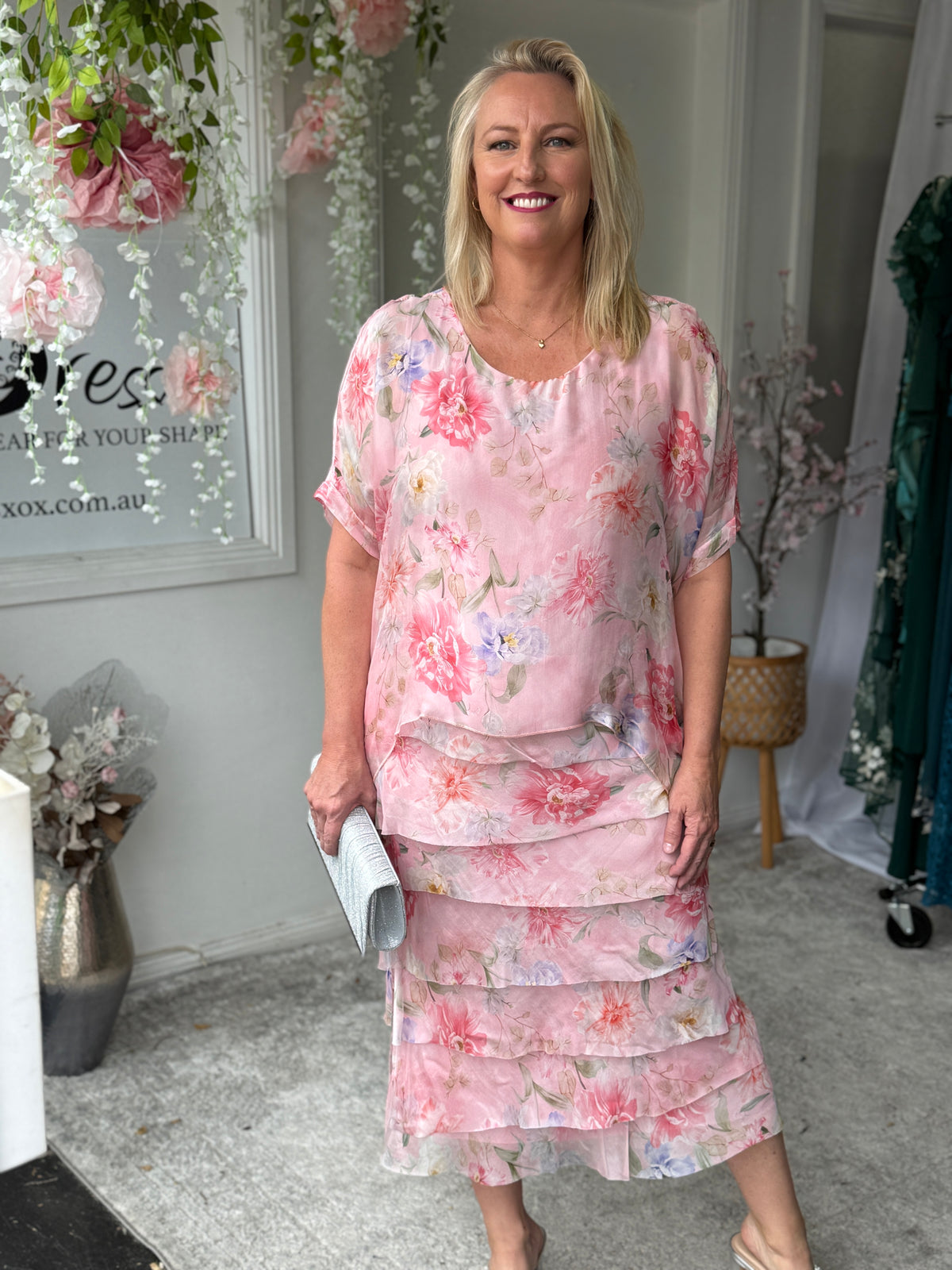 Clyde Pink Silk Dress