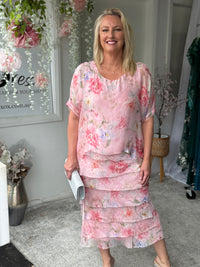 Clyde Pink Silk Dress