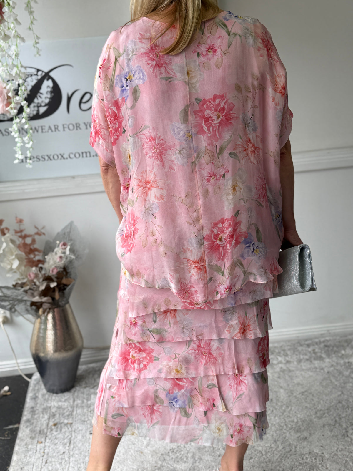 Clyde Pink Silk Dress