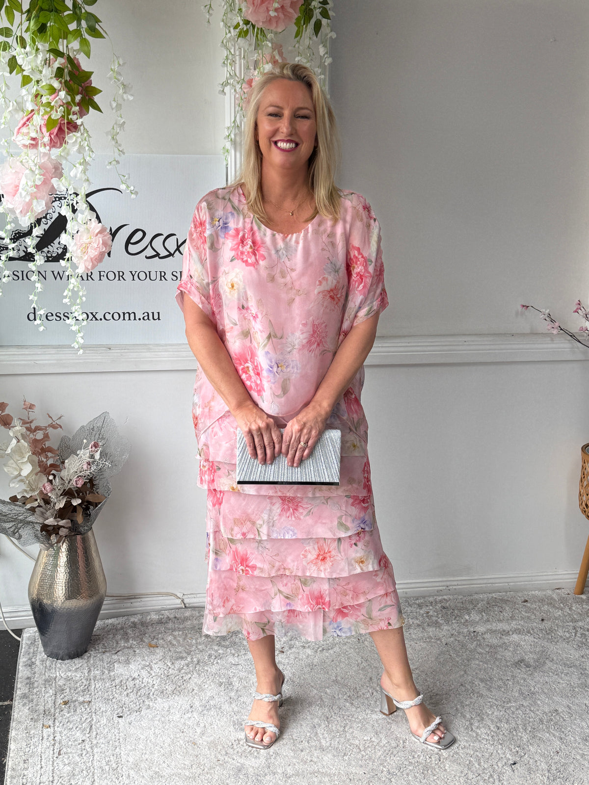 Clyde Pink Silk Dress