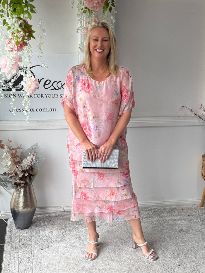 Clyde Pink Silk Dress