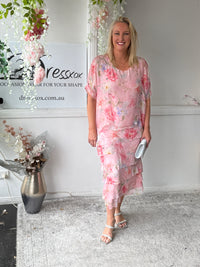 Clyde Pink Silk Dress