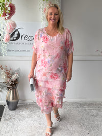 Clyde Pink Silk Dress