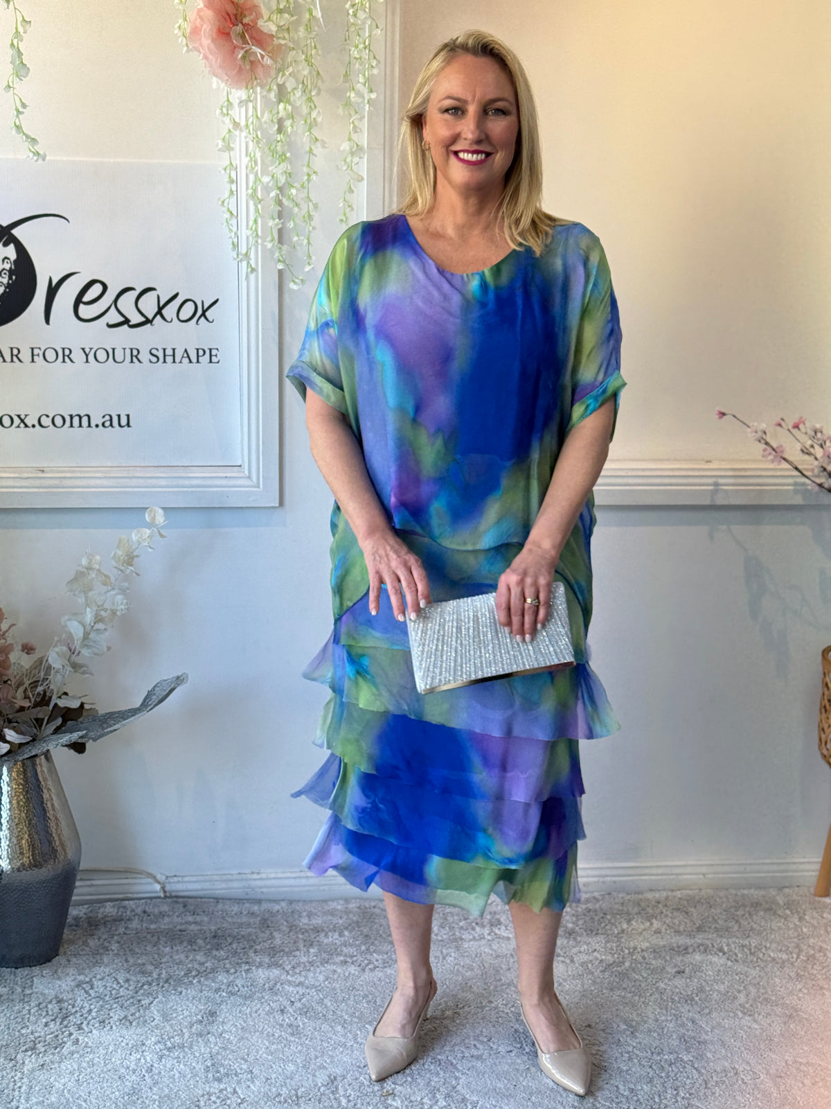 Clyde Royal Water Silk Dress
