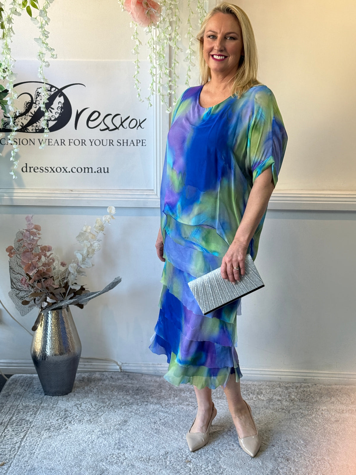 Clyde Royal Water Silk Dress