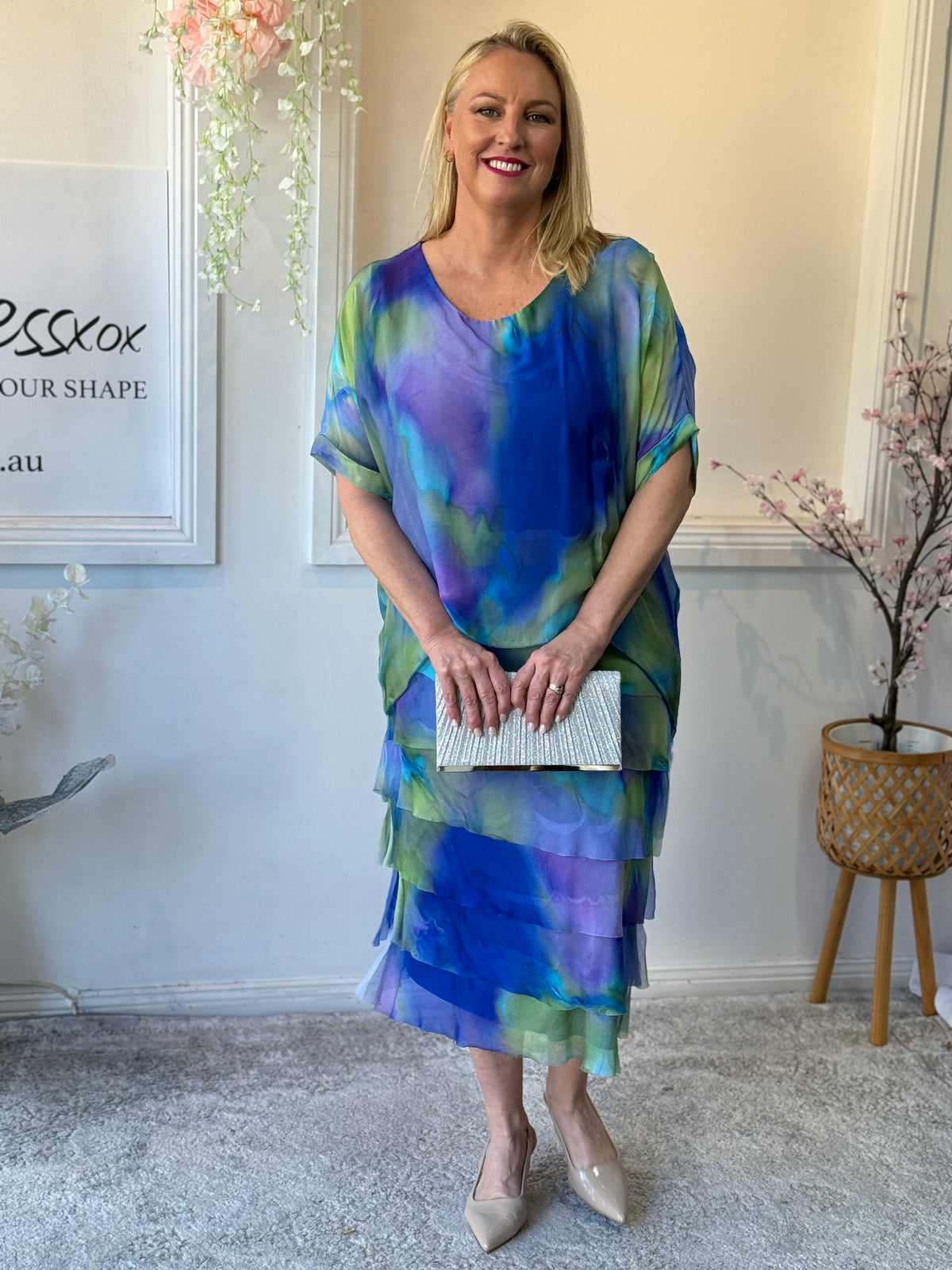 Clyde Royal Water Silk Dress