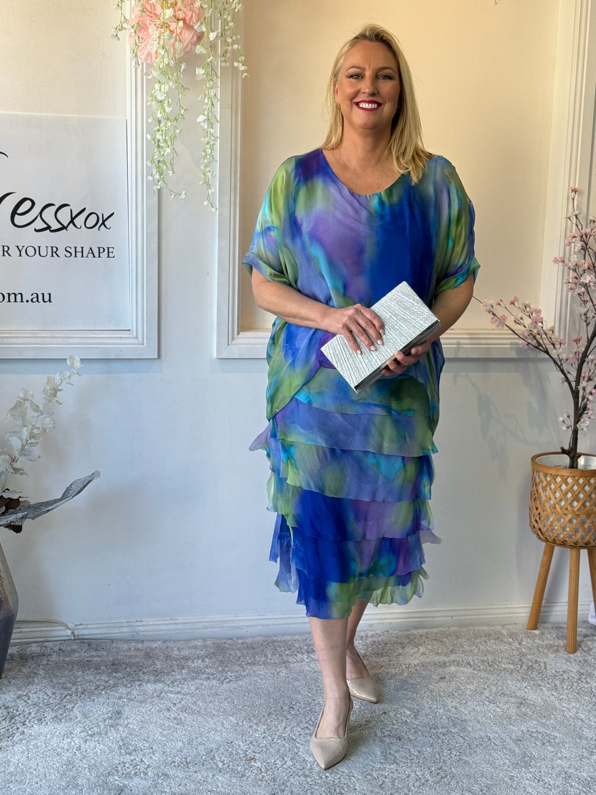 Clyde Royal Water Silk Dress