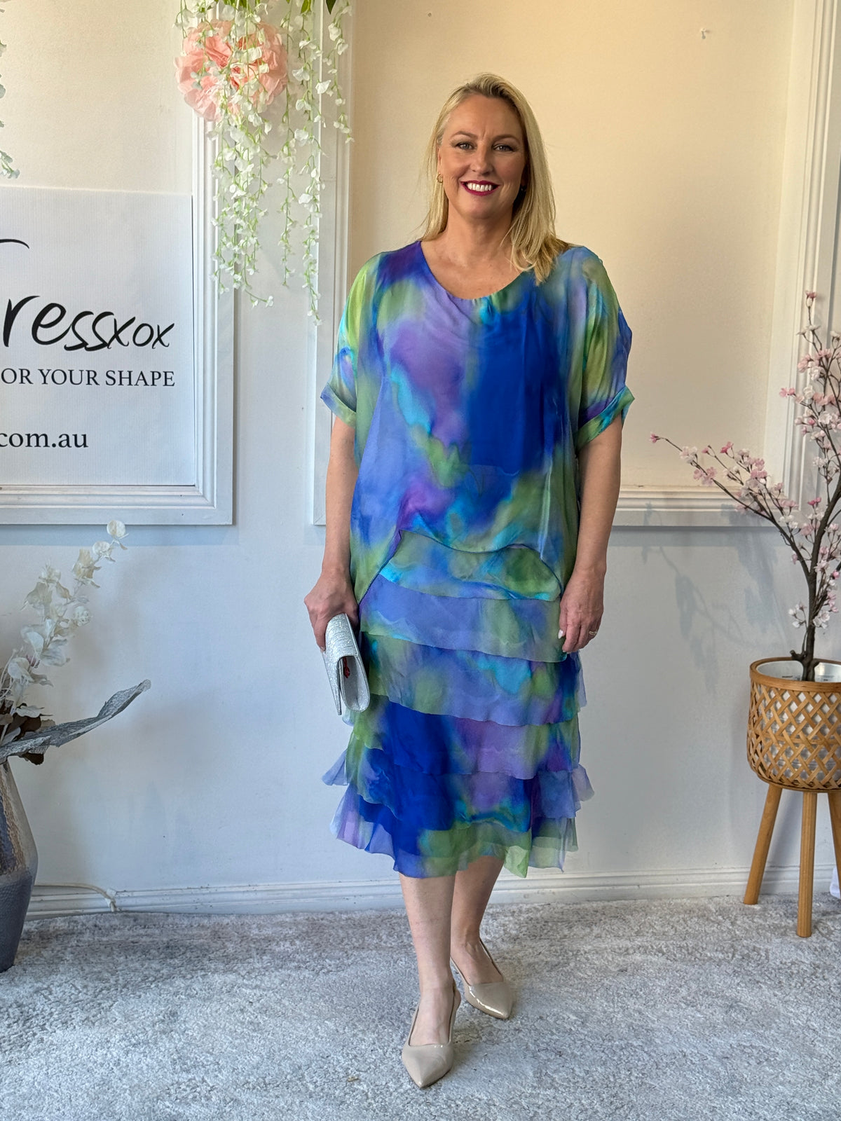 Clyde Royal Water Silk Dress