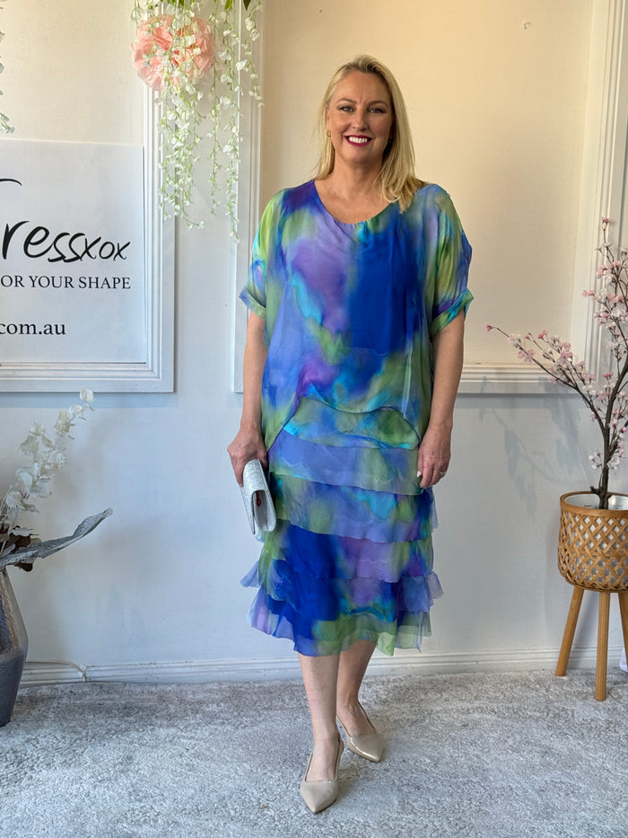 Clyde Royal Water Silk Dress
