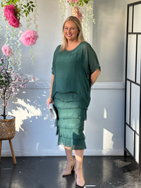 Clyde Dark Green Silk Dress