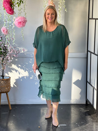 Clyde Dark Green Silk Dress