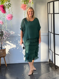 Clyde Dark Green Silk Dress