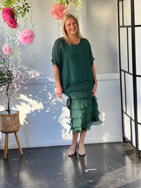 Clyde Dark Green Silk Dress