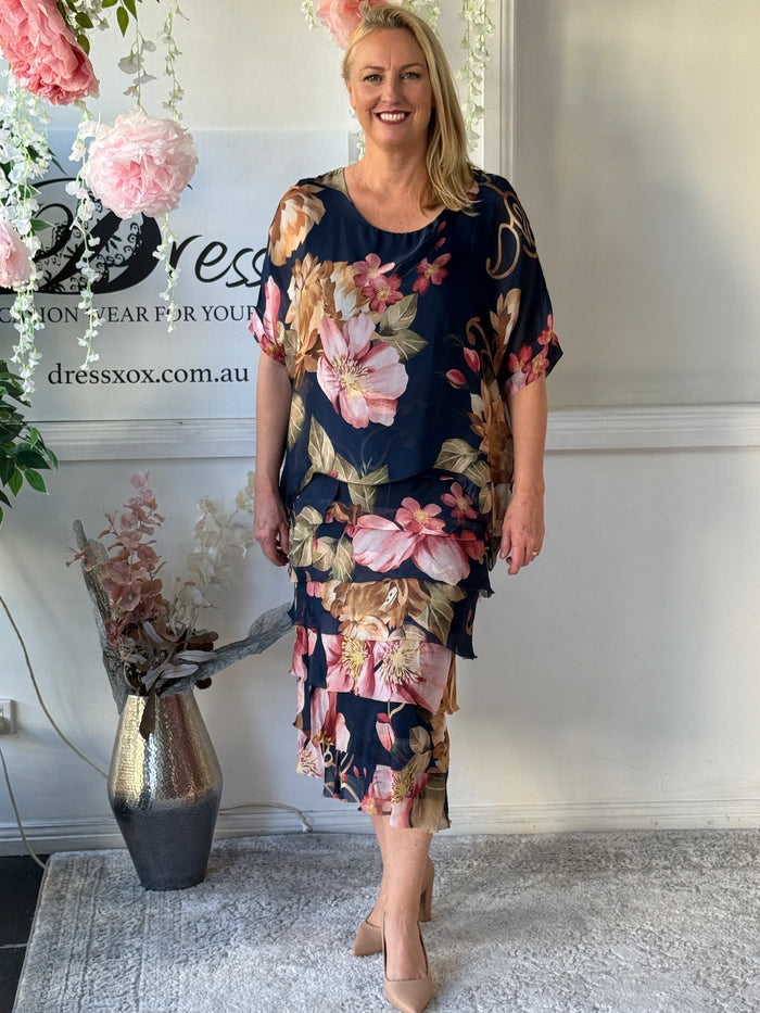 Clyde Blush Blossom Silk Dress