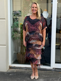 Clyde Chocolate Amethyst Silk Dress