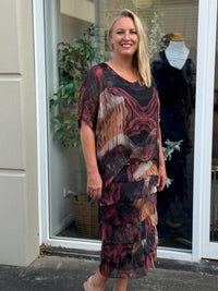 Clyde Chocolate Amethyst Silk Dress