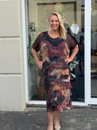 Clyde Chocolate Amethyst Silk Dress
