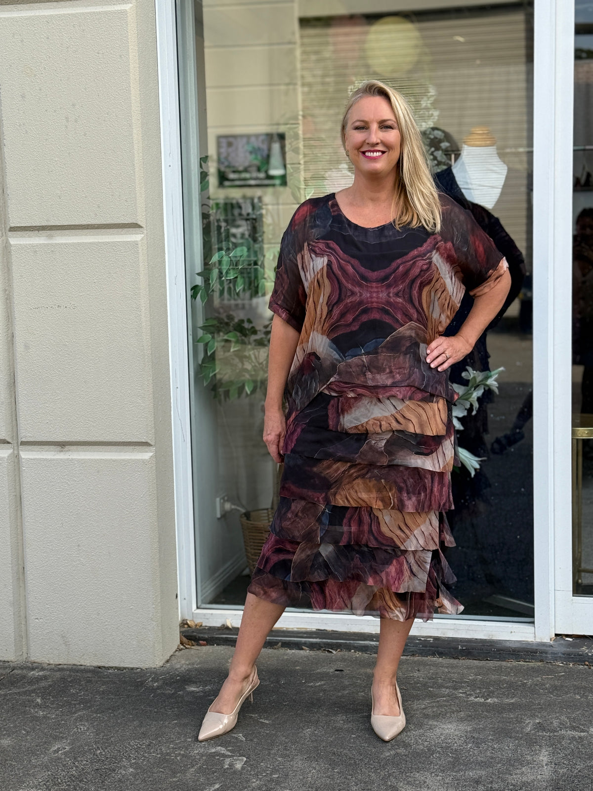 Clyde Chocolate Amethyst Silk Dress